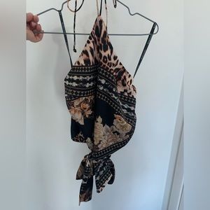 New Guess Marciano silk backless halter top